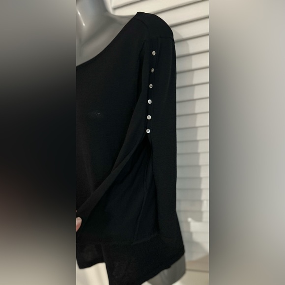 Anne Klein boat neck open split sleeve lightweight sweater Petite 8 vintage - Picture 4 of 15